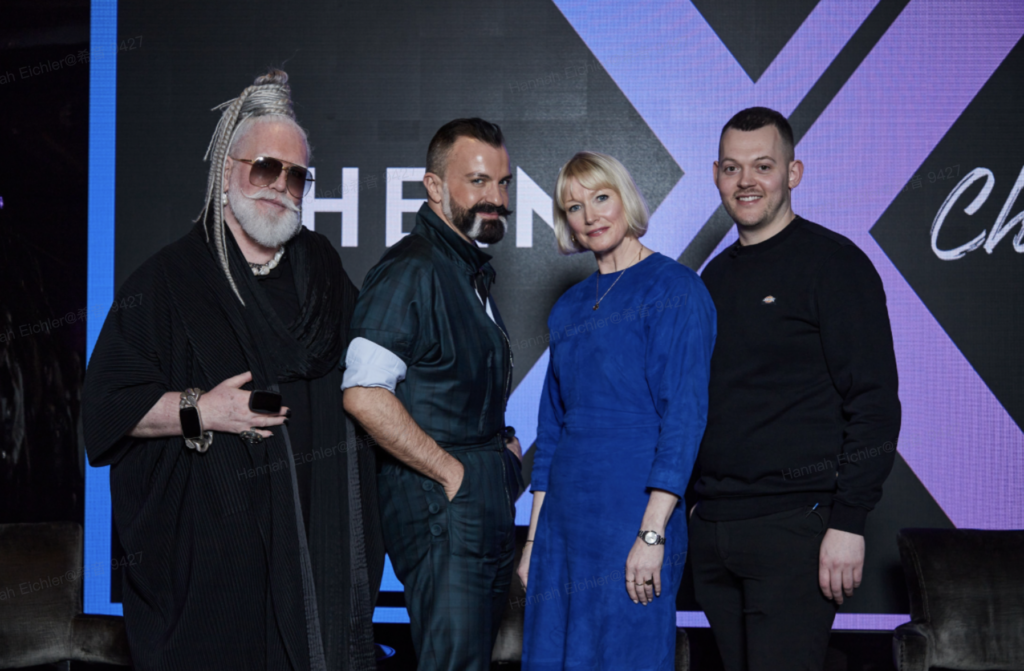 SHEIN X Challenge Judges (L-R): Adrien Roberts, Julien Fournié, Jill Wanless and Colin Horgan, at the SHEIN X Challenge 2023