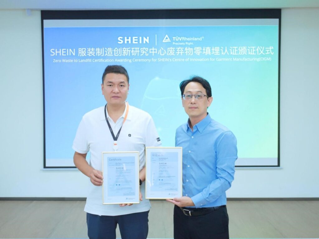 A ceremony was held earlier this month to commemorate SHEIN’s CIGM achieving the Zero Waste to Landfill Management System Certification.