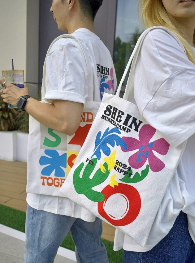 SHEIN collected textile waste from its suppliers and repurposed into fabric bags that were used in SHEIN’s various events and activities.